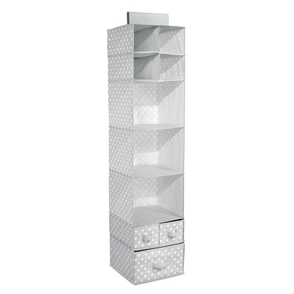 M Design 7-Section Hanging Closet Organizer with Drawers Blue  RETAIL  $34.99